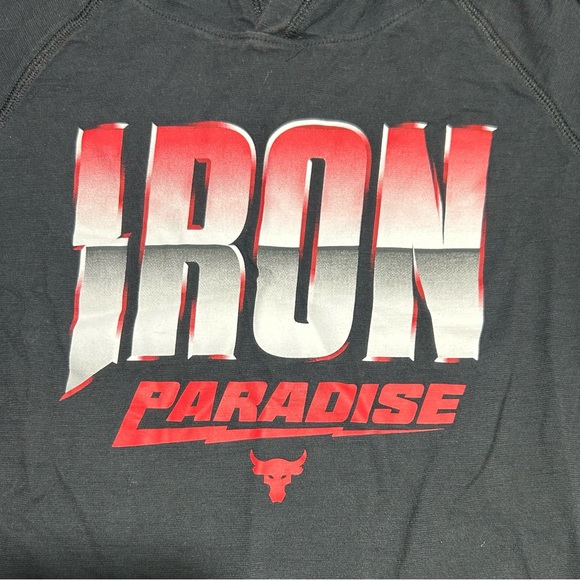 Under Armour YL Iron Paradise Logo Short Sleeve Hoodie - Picture 3 of 11